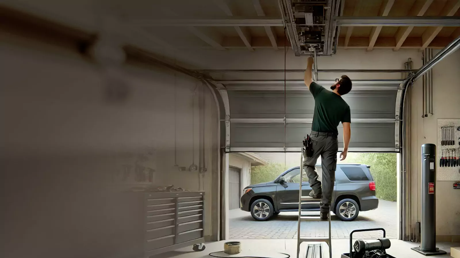 Automatic garage door repair background