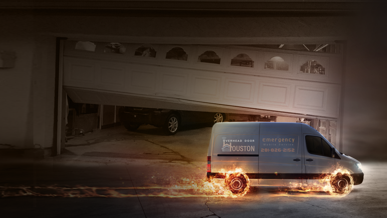 Emergency Garage door background