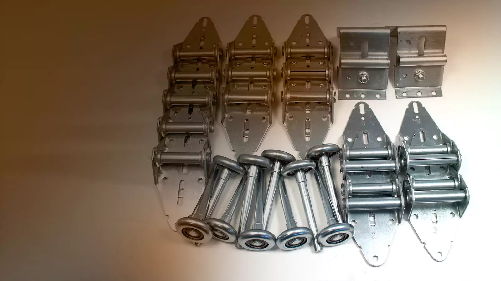 Parts of garage doors hinges background