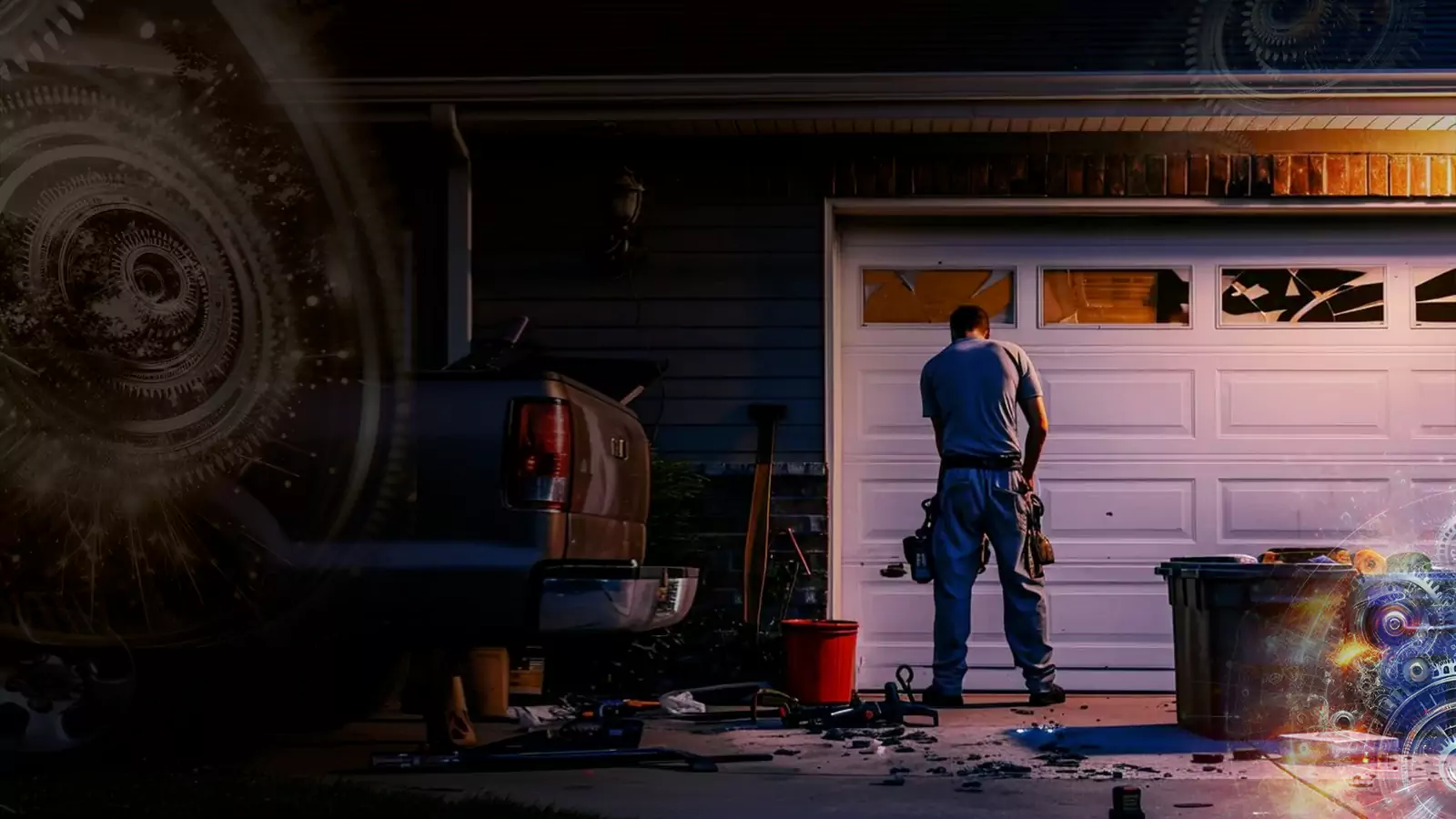 Garage door emergency service background