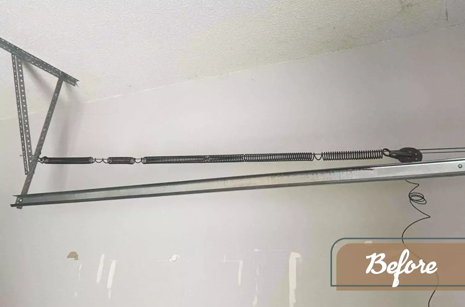 Garage extension spring before repair