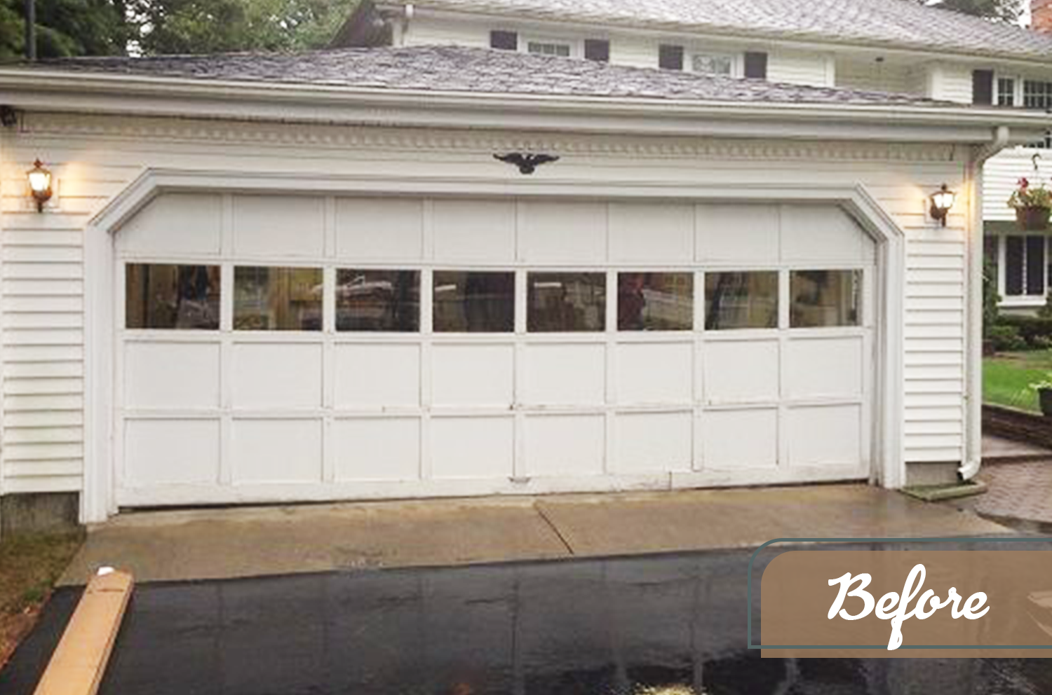 Garage door before replacement