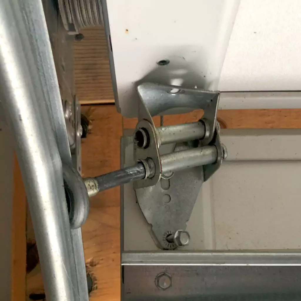 Broken garage door hinges