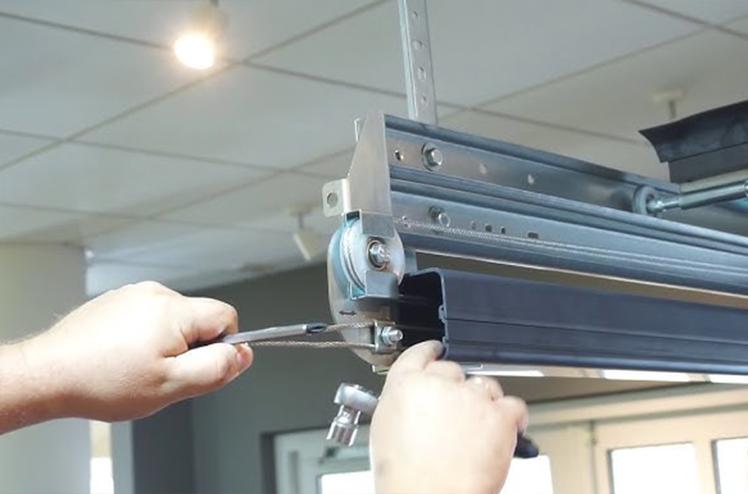 Installing garage door tracks 