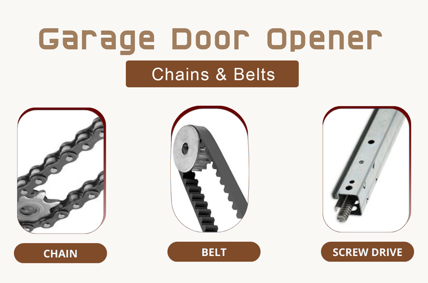 Garage opener chains and belts