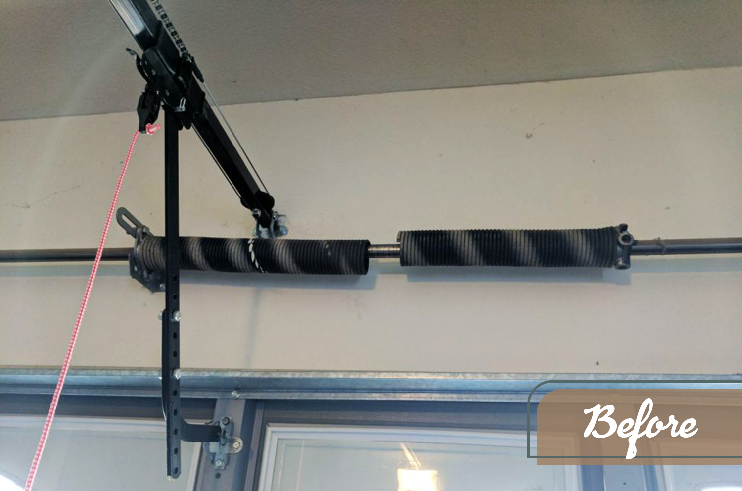 Garage spring before repair