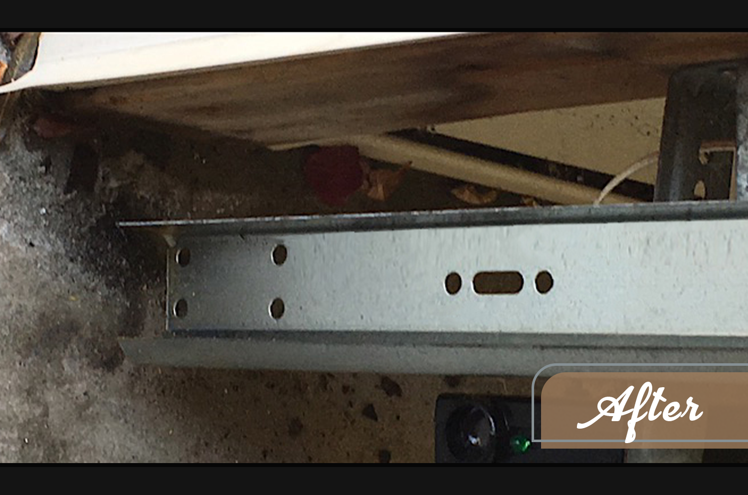 Replace garage door track - after service